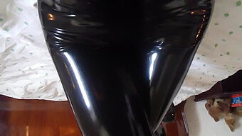 Mobile Masturbation In Latex Dress